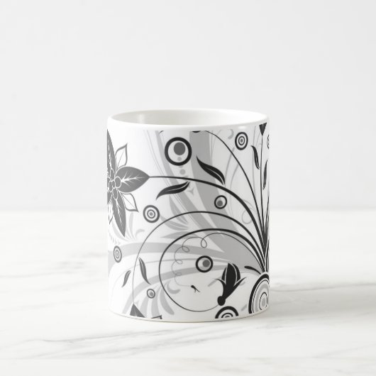 Tasse à fleurs noir-blanc (Centre)