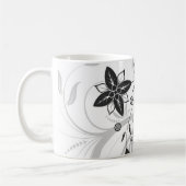 Tasse à fleurs noir-blanc (Gauche)