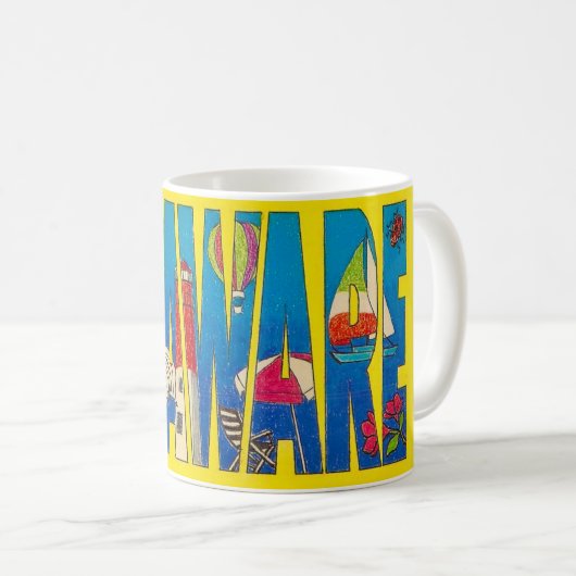 Tasse à grandes lettres de l'État du Delaware (Devant droit)