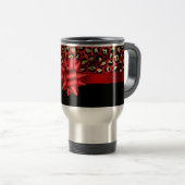 Tasse à impression léopard rouge, or et noir avec (Devant droit)