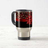 Tasse à impression léopard rouge, or et noir avec (Devant gauche)