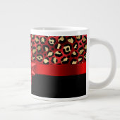 Tasse à impression léopard rouge, or et noir avec (Droite)