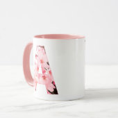 Tasse à initiale A florale | Nom et traits personn (Devant gauche)