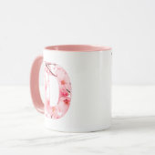 Tasse à initiale D florale | Nom et traits personn (Devant gauche)