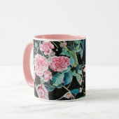 Tasse à l'aquarelle Rose Rose (Devant gauche)
