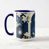 Tasse à l'arche islamique florale | Minuit et ivoi (Gauche)