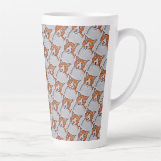 Tasse à latte à motif de chat (Droite)