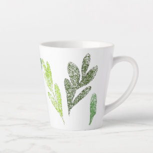 Tasse à latte à motif de feuille
