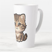 Tasse à Latte avec Chat Brun Mignon (Angle droit)