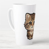 Tasse à Latte avec Chat Brun Mignon (Angle gauche)