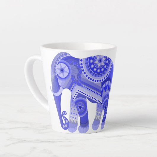 Tasse à latte avec éléphant bleu cool (Angle gauche)