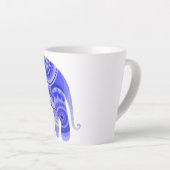 Tasse à latte avec éléphant bleu cool (Angle droit)