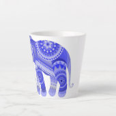 Tasse à latte avec éléphant bleu cool (Devant)