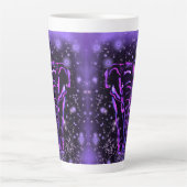Tasse à Latte avec Éléphant Violet (Devant)