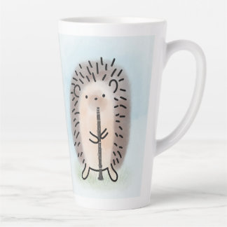 Tasse à latte avec un hérisson jouant de la clarin