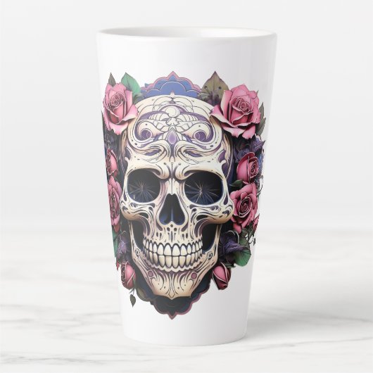 Tasse à latte Crâne Cool (Devant)