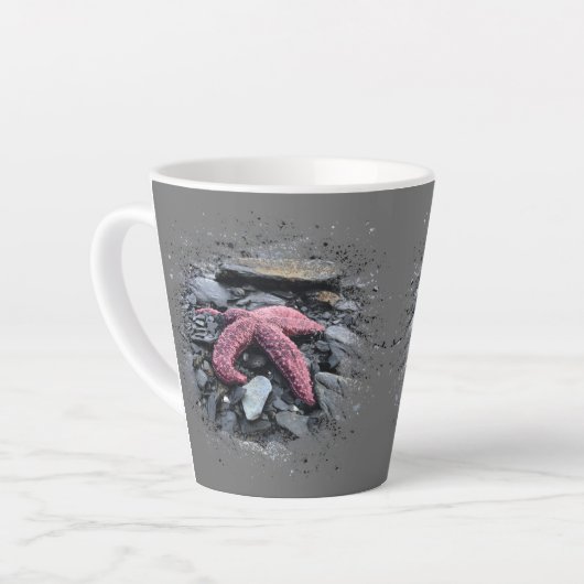 Tasse à latte de 12 oz. Étoile de mer (Angle gauche)
