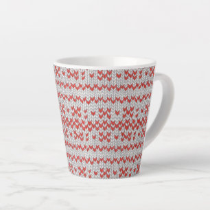 Tasse à latte en tricot nordique ROUGE
