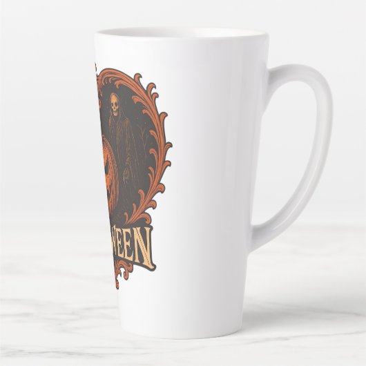 Tasse à latte Halloween esthétique effrayante 17oz (Droite)