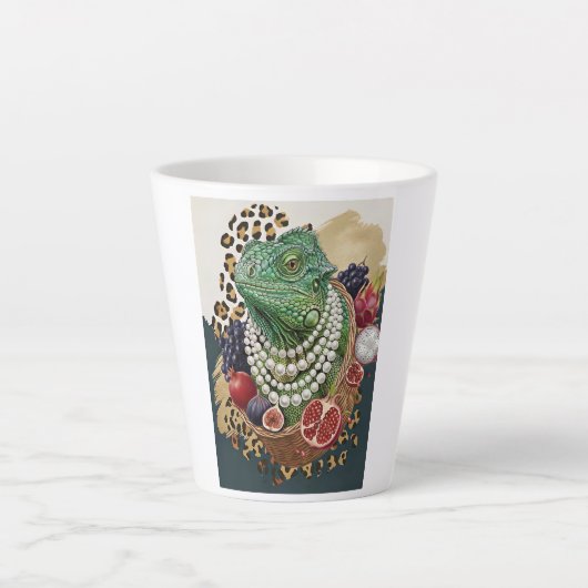 Tasse à latte Iguane Éclectique avec Perles, Maxim (Devant)