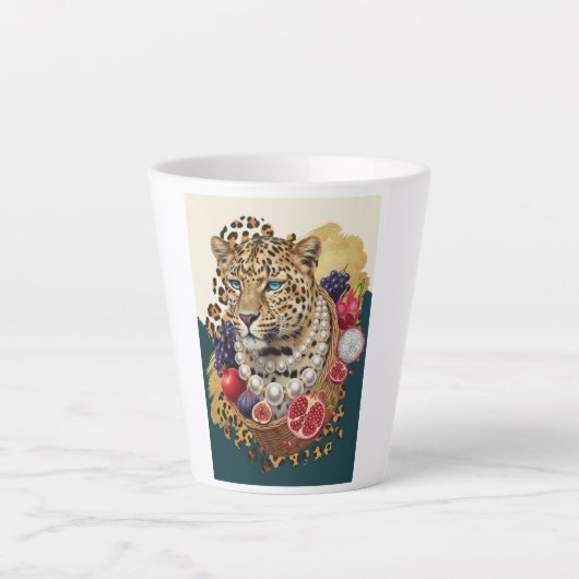 Tasse à Latte Léopard Éclectique avec Perles, Maxi (Devant)