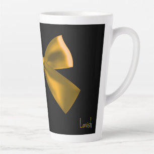 Tasse à latte noire et dorée en forme d'arc luxueu