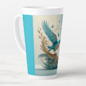 Tasse à latte (Oiseau bleu) (Angle gauche)