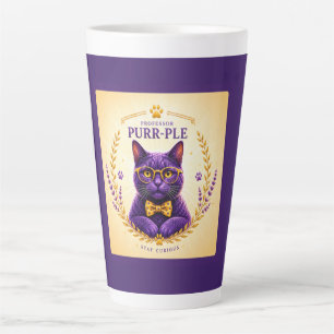 Tasse à latte Professor Purr-Ple™ – Restez curieux
