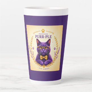 Tasse à latte Professor Purr-Ple™ – Restez curieux