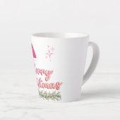 Tasse à latte rose Joyeux Noël (Angle droit)