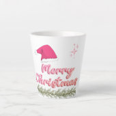Tasse à latte rose Joyeux Noël (Devant)