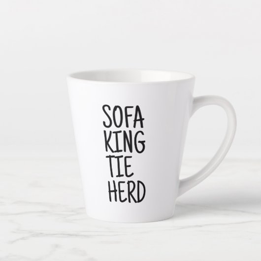 Tasse à latte standard - Sofa King Tie Herd (Droite)