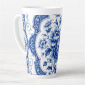 Tasse à latte vintage à fleurs bleues (Angle gauche)