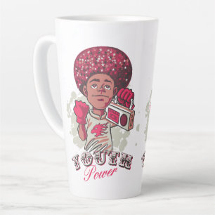 Tasse à latte – YOUTH Power Afro & Boombox Urbain