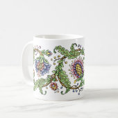 Tasse à l'encre florale Jacobean de dessin (Devant gauche)