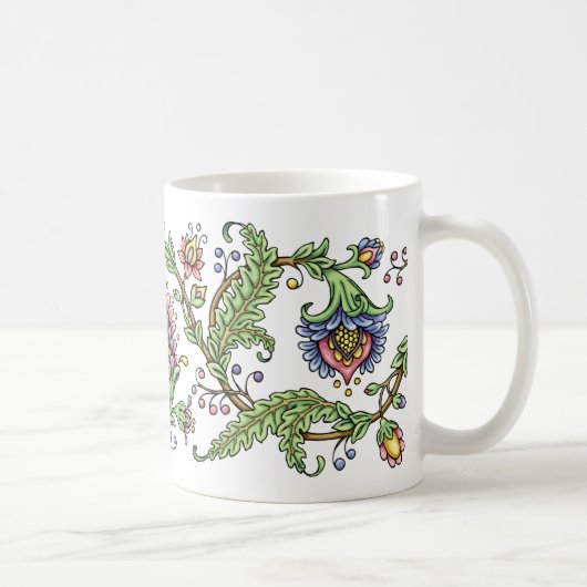 Tasse à l'encre florale Jacobean de dessin (Droite)