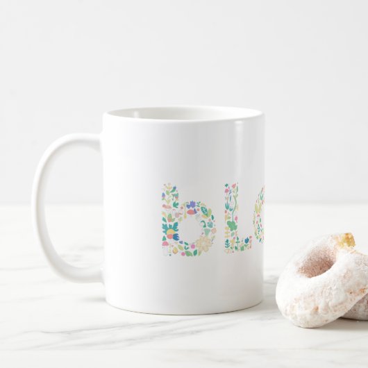 Tasse à lettre botanique « BLOOM » – Typographie m (Avec donut)