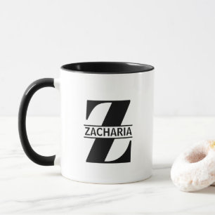 Tasse à lettre 'Z' avec nom personnalisé