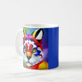 Tasse à main droite bleue du chat d'Alexandre (Devant gauche)