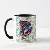 Tasse à monogramme abstrait dynamique - D pour Dan (Gauche)