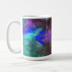 Tasse à monogramme de design Teal Fusion