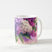 Tasse à monogramme floral lilas à l'ancienne (Devant droit)