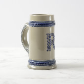 Tasse à monogramme lettre R florale bleue (Devant gauche)