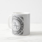 Tasse à monogramme orné argent (Devant gauche)