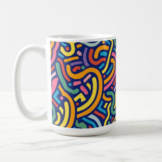 Tasse à motif abstrait coloré (Gauche)