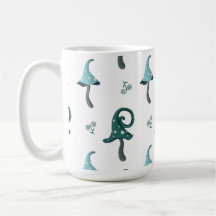 Tasse à motif champignon bleu fantaisiste