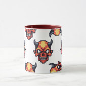 Tasse à motif classique de crâne de diable pixelis (Centre)