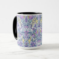tasse à motif d'art folklorique floral pastel / ta
