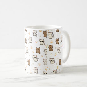 Tasse à motif de chat de dessin animé mignon Caf