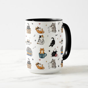 Tasse à motif de chat drôle, tasse à café pour ama